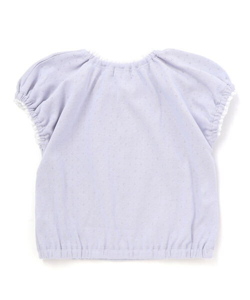 BeBe（ベベ）の「針抜きスムースステッチフラワー半袖ギャザーTシャツ（その他ベビーウェア・キッズ・ブルー/ピンク・90cm/80ｃｍ）」の7枚目の写真