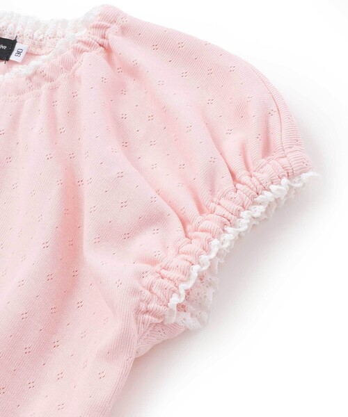 BeBe（ベベ）の「針抜きスムースステッチフラワー半袖ギャザーTシャツ（その他ベビーウェア・キッズ・ブルー/ピンク・90cm/80ｃｍ）」の13枚目の写真