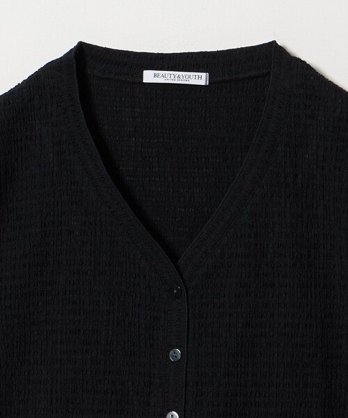 BEAUTY&YOUTH UNITED ARROWS（ビューティーアンドユースユナイテッドアローズ）の「ソリッド＆チェック Vネック ショートスリーブ カーディガン（カーディガン/ボレロ・レディース・ライトブルー/ホワイト/ブラック・FREE）」の11枚目の写真