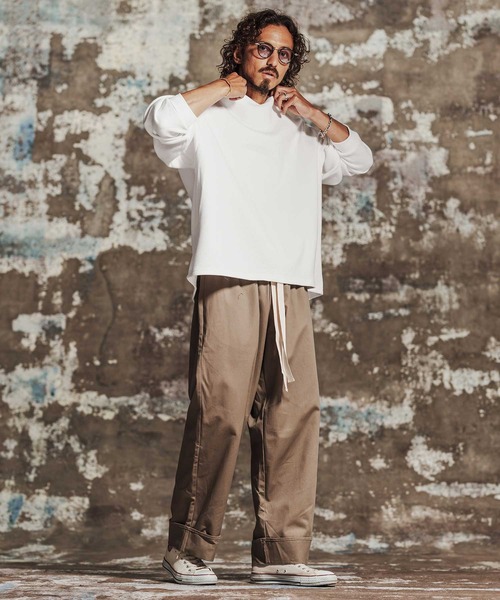 Jih Nunc(ジーヌンク)の「mlt5762- ヘビーオンスワッフルロングカットソー(JIH-R1197)(Tシャツ/カットソー・メンズ・ホワイト/ブラック/ライトベージュ/テラコッタ・L/M/S)」の21枚目の写真