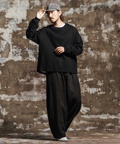 Jih Nunc(ジーヌンク)の「mlt5762- ヘビーオンスワッフルロングカットソー(JIH-R1197)(Tシャツ/カットソー・メンズ・ホワイト/ブラック/ライトベージュ/テラコッタ・L/M/S)」の10枚目の写真