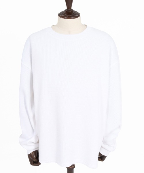 Jih Nunc(ジーヌンク)の「mlt5762- ヘビーオンスワッフルロングカットソー(JIH-R1197)(Tシャツ/カットソー・メンズ・ホワイト/ブラック/ライトベージュ/テラコッタ・L/M/S)」の11枚目の写真