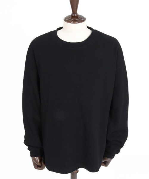 Jih Nunc(ジーヌンク)の「mlt5762- ヘビーオンスワッフルロングカットソー(JIH-R1197)(Tシャツ/カットソー・メンズ・ホワイト/ブラック/ライトベージュ/テラコッタ・L/M/S)」の14枚目の写真