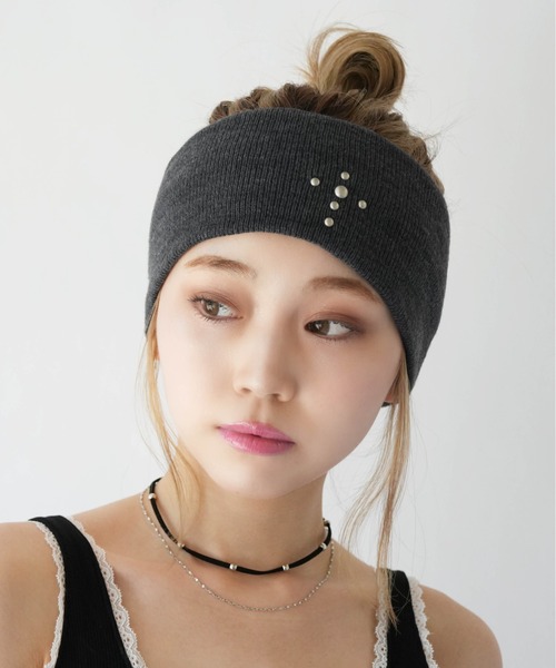 Port(ポート)の「【 Port / ポート 】 シルバーカラースタッズ ヘアバンド(ヘアバンド・レディース・グレー系その他/ブラック系その他/ブラック/チャコールグレー・FREE)」の3枚目の写真