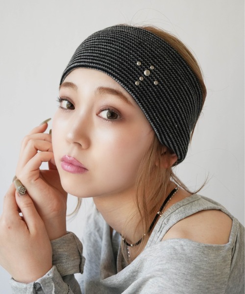 Port(ポート)の「【 Port / ポート 】 シルバーカラースタッズ ヘアバンド(ヘアバンド・レディース・グレー系その他/ブラック系その他/ブラック/チャコールグレー・FREE)」の6枚目の写真