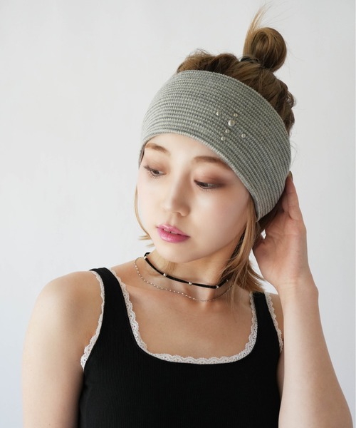 Port(ポート)の「【 Port / ポート 】 シルバーカラースタッズ ヘアバンド(ヘアバンド・レディース・グレー系その他/ブラック系その他/ブラック/チャコールグレー・FREE)」の11枚目の写真