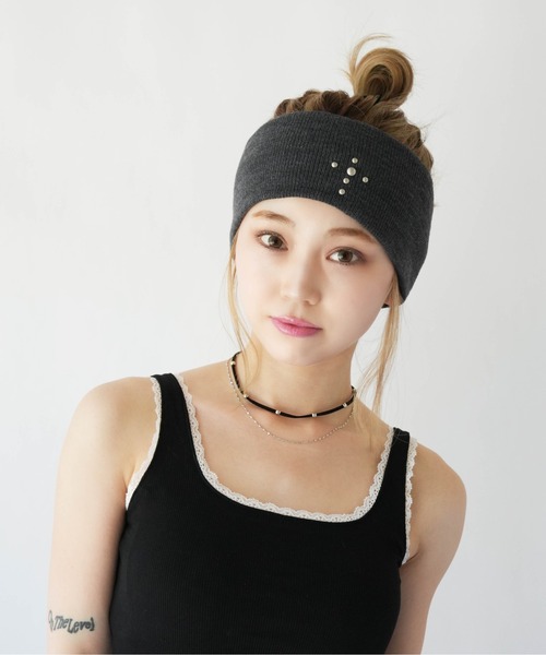 Port(ポート)の「【 Port / ポート 】 シルバーカラースタッズ ヘアバンド(ヘアバンド・レディース・グレー系その他/ブラック系その他/ブラック/チャコールグレー・FREE)」の9枚目の写真