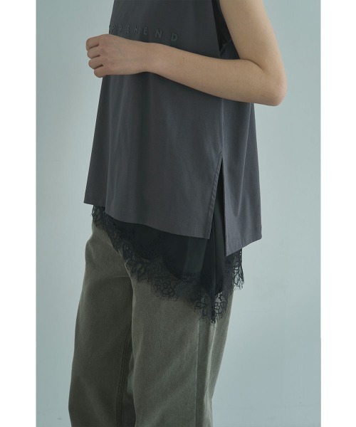 marjour(マージュール)の「LAYERED SATIN LACE CAMISOLE(キャミソール・レディース・オフホワイト/ブラック・M)」の8枚目の写真