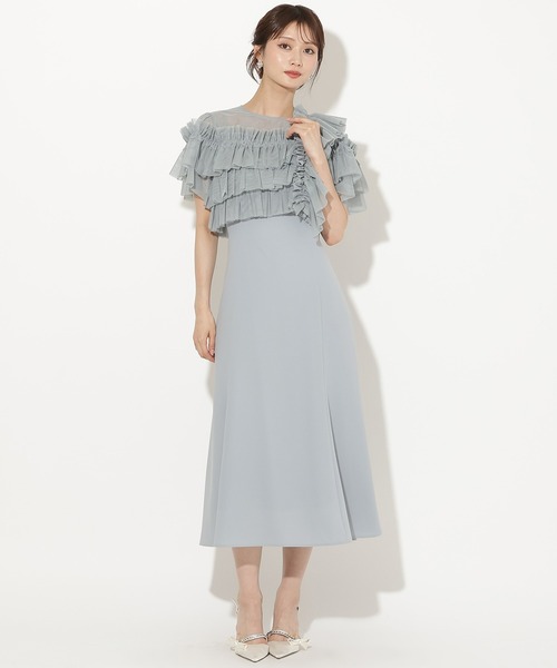 AND COUTURE(アンドクチュール)の「アシメフリルブラウス×キャミソールドレス(ドレス・レディース・ブルーグレー/ピンク/チャコールグレー・FREE)」の2枚目の写真