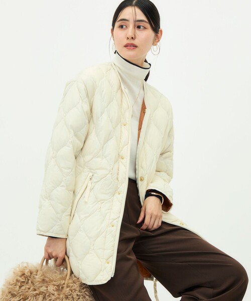 NOLLEY’S(ノーリーズ)の「【WEB&一部店舗限定色アイテム】【TAION/タイオン】M65ミドル丈ダウン(ダウンジャケット/コート・レディース・オフホワイト/オリーブ/ブラック・FREE)」の1枚目の写真