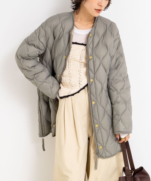 NOLLEY’S(ノーリーズ)の「【WEB&一部店舗限定色アイテム】【TAION/タイオン】M65ミドル丈ダウン(ダウンジャケット/コート・レディース・オフホワイト/オリーブ/ブラック・FREE)」の4枚目の写真