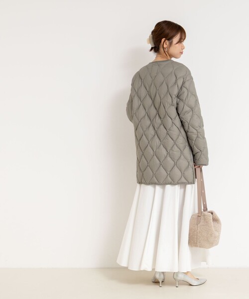 NOLLEY’S(ノーリーズ)の「【WEB&一部店舗限定色アイテム】【TAION/タイオン】M65ミドル丈ダウン(ダウンジャケット/コート・レディース・オフホワイト/オリーブ/ブラック・FREE)」の6枚目の写真