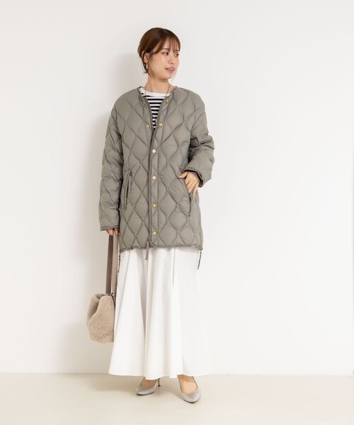 NOLLEY’S(ノーリーズ)の「【WEB&一部店舗限定色アイテム】【TAION/タイオン】M65ミドル丈ダウン(ダウンジャケット/コート・レディース・オフホワイト/オリーブ/ブラック・FREE)」の9枚目の写真