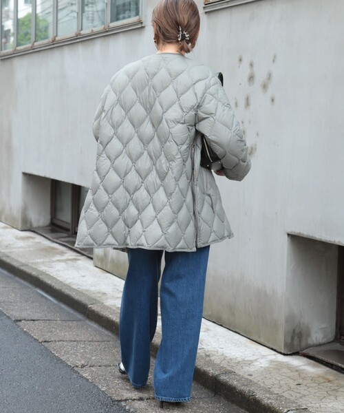 NOLLEY’S(ノーリーズ)の「【WEB&一部店舗限定色アイテム】【TAION/タイオン】M65ミドル丈ダウン(ダウンジャケット/コート・レディース・オフホワイト/オリーブ/ブラック・FREE)」の13枚目の写真