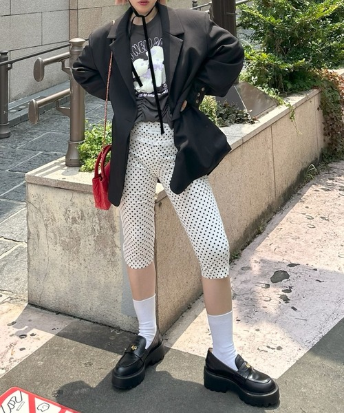 Alley Tokyo(アリートーキョー)の「ロンパース風子ヤギシャーリングT(Tシャツ/カットソー・レディース・ピンク/オフホワイト/スミクロ・FREE)」の9枚目の写真