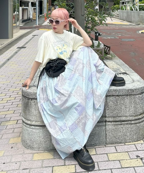Alley Tokyo(アリートーキョー)の「ロンパース風子ヤギシャーリングT(Tシャツ/カットソー・レディース・ピンク/オフホワイト/スミクロ・FREE)」の20枚目の写真