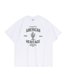 CARGOBROS（カーゴブロス）の「(ビッグサイズ) ヘリテージカクタスグラフィック半袖Tシャツ (ホワイト)（Tシャツ/カットソー）」