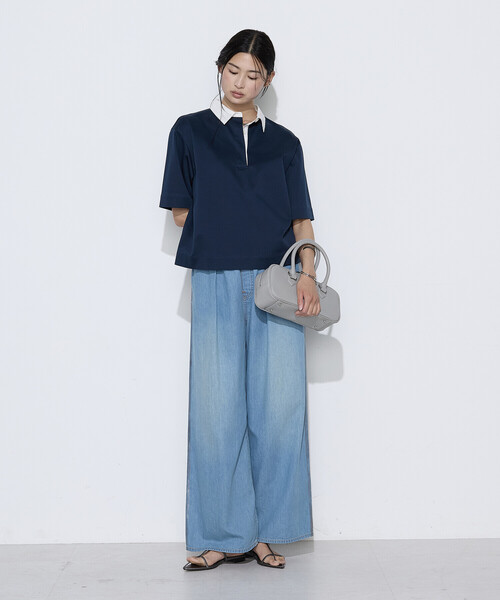 COMME CA Wardrobe(コムサワードローブ)の「〔 +サイズ 〕 コットンポンチ ラガープルオーバー(Tシャツ/カットソー・レディース・カーキ/ブルー・13号)」の20枚目の写真