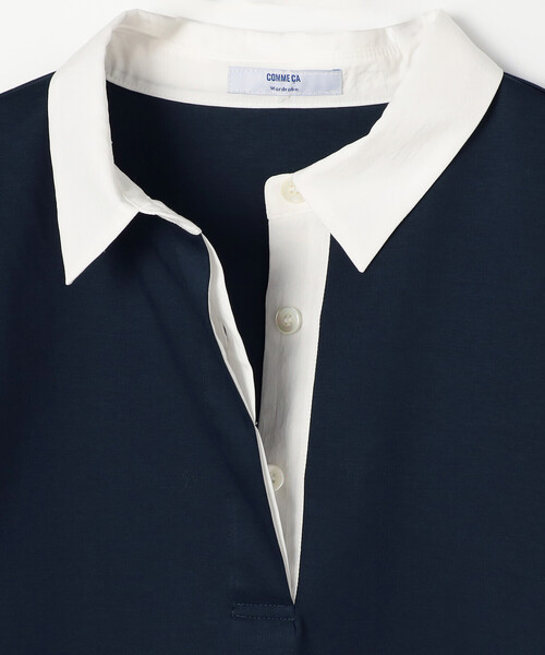 COMME CA Wardrobe(コムサワードローブ)の「〔 +サイズ 〕 コットンポンチ ラガープルオーバー(Tシャツ/カットソー・レディース・カーキ/ブルー・13号)」の9枚目の写真