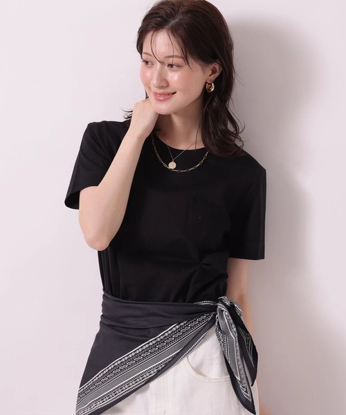 Arpege story(アルページュストーリー)の「〈着るスキンケア〉コンパクトフォルムTシャツ(Tシャツ/カットソー・レディース・ブラウン/ブラック/ホワイト・2)」の12枚目の写真
