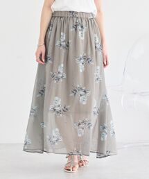 フラワーシアープリントスカート