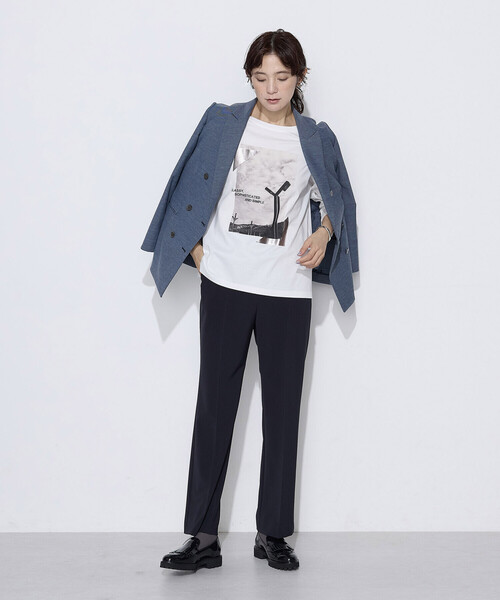 COMME CA(コムサ)の「〔 TALLサイズ 〕 ストレッチツイル パンツ(その他パンツ・レディース・ネイビー・15号)」の4枚目の写真