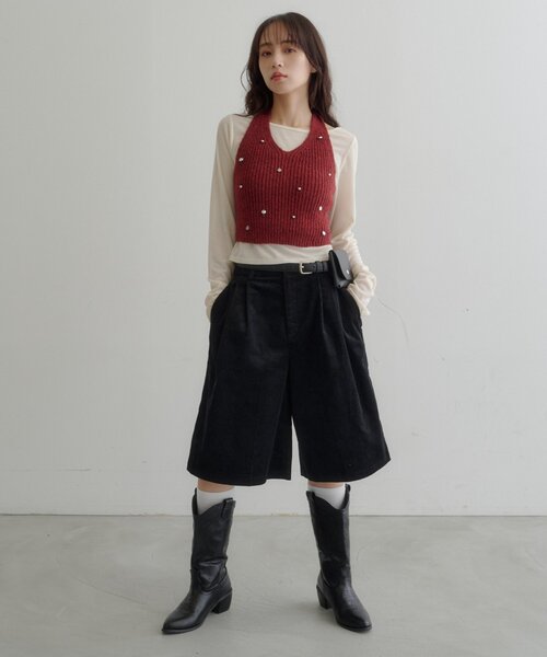Kastane(カスタネ)の「【7.18(土)12:00発売】チャーム付きホルターニットSET(Tシャツ/カットソー・レディース・アイボリー/レッド/グレー・FREE)」の11枚目の写真