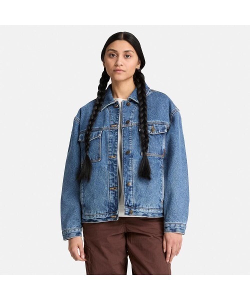 Timberland(ティンバーランド)の「インシュレーテッド デニム トラッカー ジャケット レディース(デニムジャケット・レディース・ライトインディゴブルー・LARGE/MEDIUM/SMALL)」の1枚目の写真