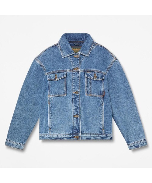 Timberland(ティンバーランド)の「インシュレーテッド デニム トラッカー ジャケット レディース(デニムジャケット・レディース・ライトインディゴブルー・LARGE/MEDIUM/SMALL)」の5枚目の写真