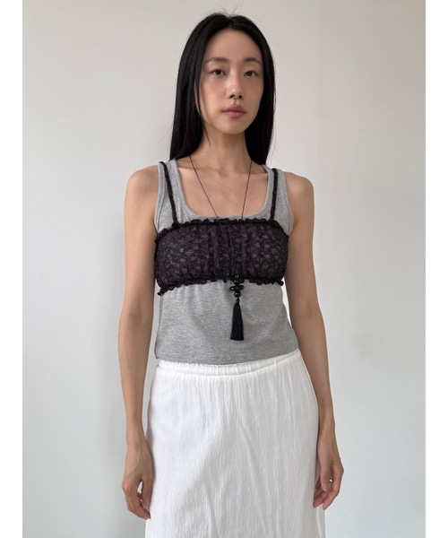 Didot.showroom（ディドット ショールーム）の「フラワーレースビスチェ（その他トップス・レディース・アイボリー/ブラック/チャコール・FREE）」の3枚目の写真