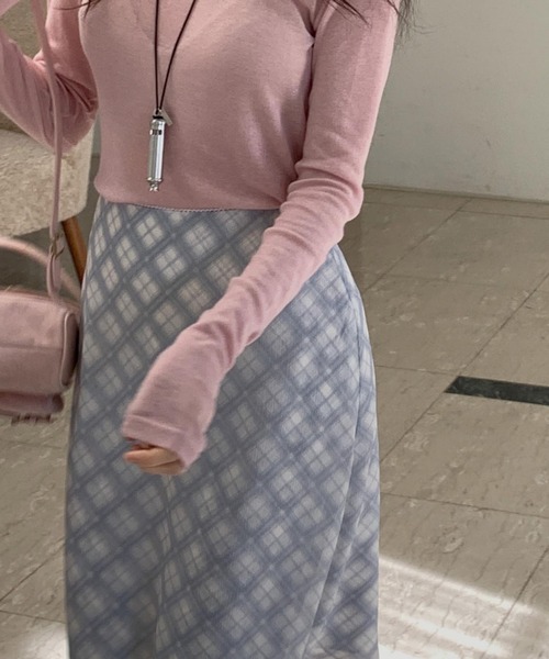 mineng(マイング)の「【チェック柄/2カラー】ニッキースカート(スカート・レディース・ミント/スカイブルー・S)」の8枚目の写真
