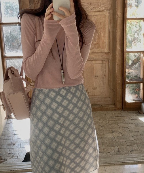 mineng(マイング)の「【チェック柄/2カラー】ニッキースカート(スカート・レディース・ミント/スカイブルー・S)」の7枚目の写真