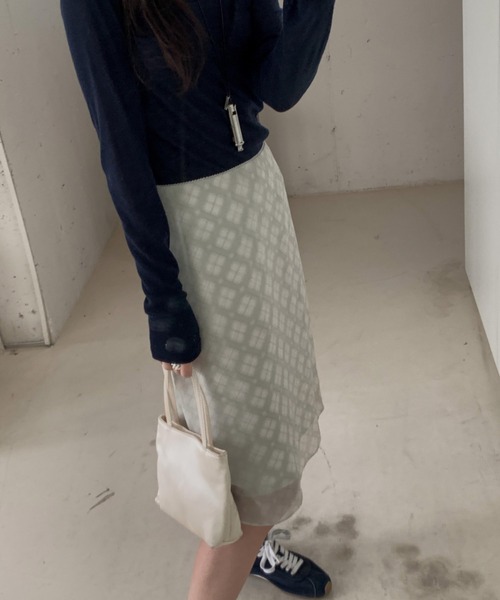 mineng(マイング)の「【チェック柄/2カラー】ニッキースカート(スカート・レディース・ミント/スカイブルー・S)」の14枚目の写真
