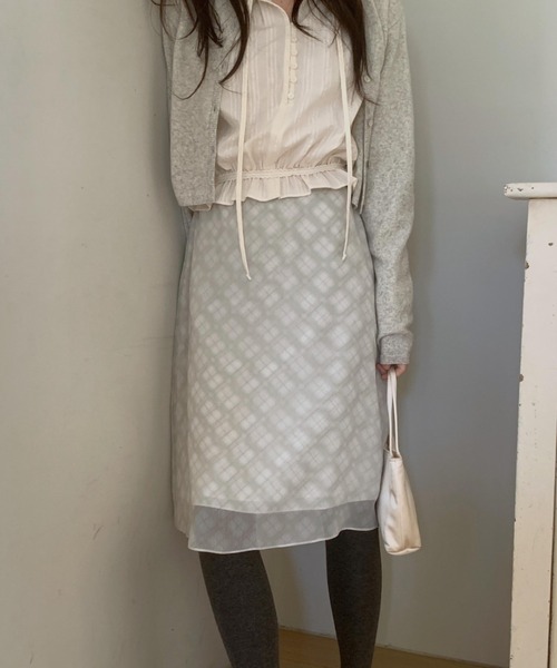 mineng(マイング)の「【チェック柄/2カラー】ニッキースカート(スカート・レディース・ミント/スカイブルー・S)」の20枚目の写真