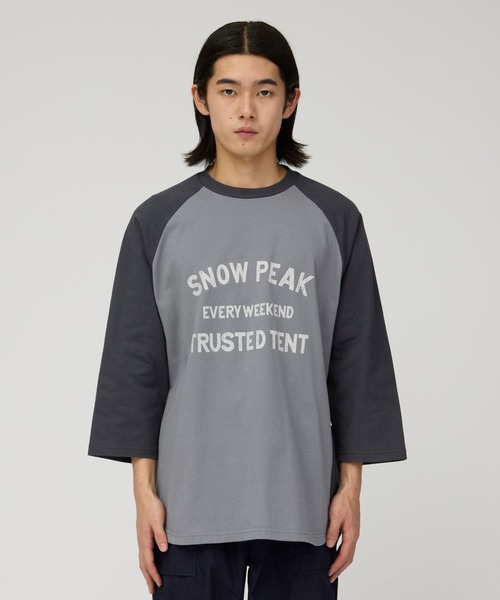 Snow Peak(スノーピーク)の「Snow Peak / Raglan Multi Color 3/4 T-Shirt マルチカラー ラグラン七分袖Tシャツ(Tシャツ/カットソー・メンズ・グレー/オリーブ/オフホワイト・L/M/S/XL)」の3枚目の写真