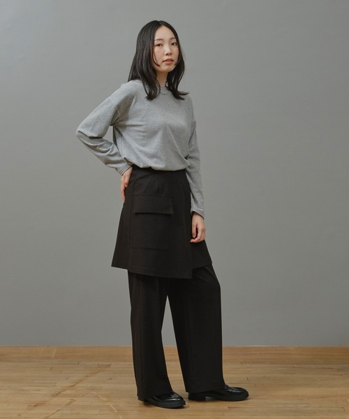 Nunc.(ヌンク)の「裏起毛ラウンドヘムプルオーバー(Tシャツ/カットソー・レディース・杢グレー/ダークブラウン/ブラック/オフホワイト・FREE)」の11枚目の写真