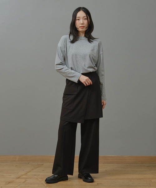 Nunc.(ヌンク)の「裏起毛ラウンドヘムプルオーバー(Tシャツ/カットソー・レディース・杢グレー/ダークブラウン/ブラック/オフホワイト・FREE)」の12枚目の写真