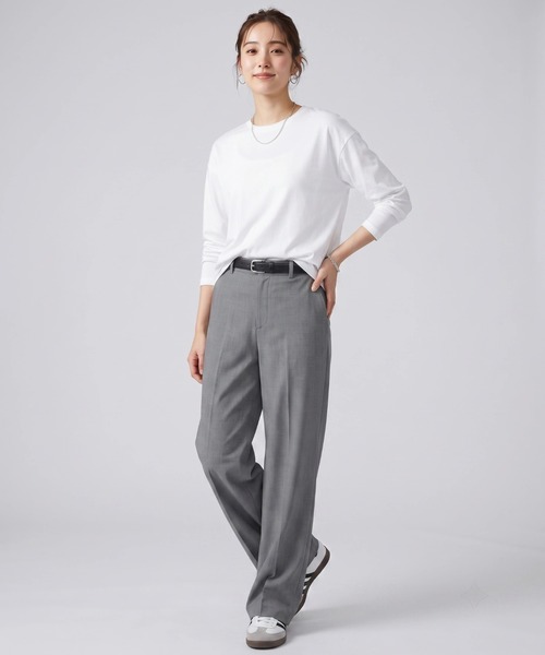 Nunc.(ヌンク)の「裏起毛ラウンドヘムプルオーバー(Tシャツ/カットソー・レディース・杢グレー/ダークブラウン/ブラック/オフホワイト・FREE)」の19枚目の写真