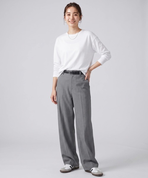 Nunc.(ヌンク)の「裏起毛ラウンドヘムプルオーバー(Tシャツ/カットソー・レディース・杢グレー/ダークブラウン/ブラック/オフホワイト・FREE)」の21枚目の写真