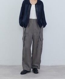 メンズ R by 45rpm インディゴ コットンリネン カーゴパンツ 32 綿麻