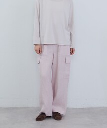レディースのパンツ（ピンク/桃色系・リネン・麻）ファッション通販