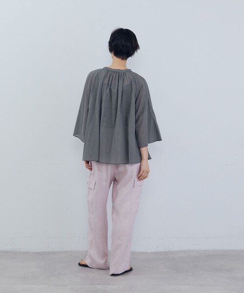ADIEU TRISTESSE(アデュートリステス)の「リネンカーゴパンツ(カーゴパンツ・レディース・チェック/ピンク/カーキ/ブラウン・38)」の5枚目の写真