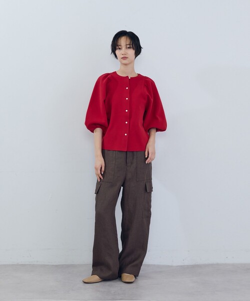 ADIEU TRISTESSE(アデュートリステス)の「リネンカーゴパンツ(カーゴパンツ・レディース・チェック/ピンク/カーキ/ブラウン・38)」の11枚目の写真