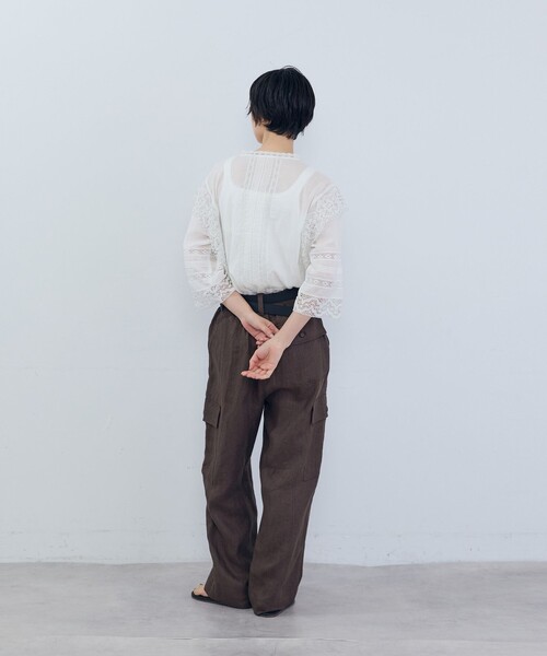 ADIEU TRISTESSE(アデュートリステス)の「リネンカーゴパンツ(カーゴパンツ・レディース・チェック/ピンク/カーキ/ブラウン・38)」の21枚目の写真