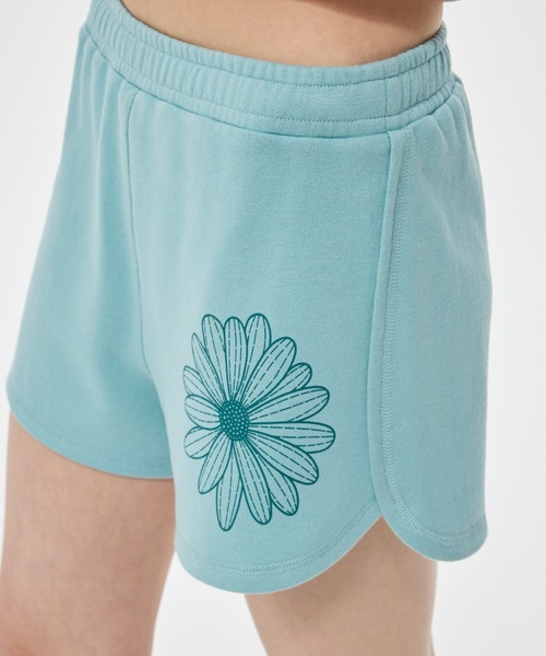 Mardi Mercredi(マルディメクルディ)の「MINI SWEAT SHORTS FLOWER / ミニ スウェット ショーツ フラワー(スウェットパンツ・レディース・ミント/パープル・FREE)」の10枚目の写真