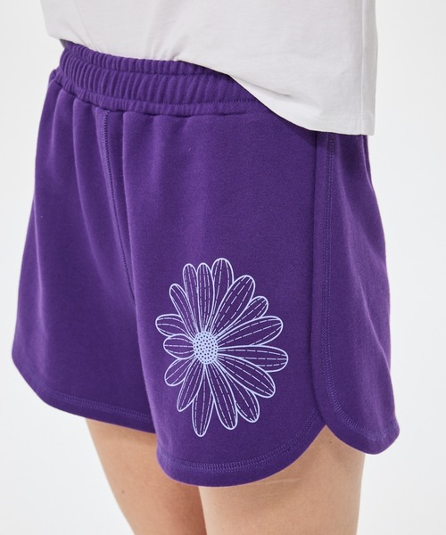 Mardi Mercredi(マルディメクルディ)の「MINI SWEAT SHORTS FLOWER / ミニ スウェット ショーツ フラワー(スウェットパンツ・レディース・ミント/パープル・FREE)」の20枚目の写真