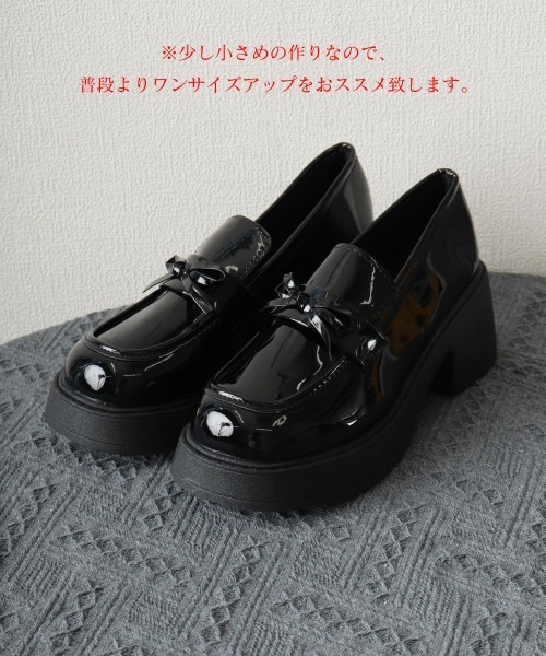 Miniministore(ミニミニストア)の「リボン厚底ローファー レディース 韓国風(ローファー・レディース・ブラック系2/ブラック系1・22.5cm/24.0cm/23.5cm/23.0cm/25.0cm/24.5cm)」の16枚目の写真