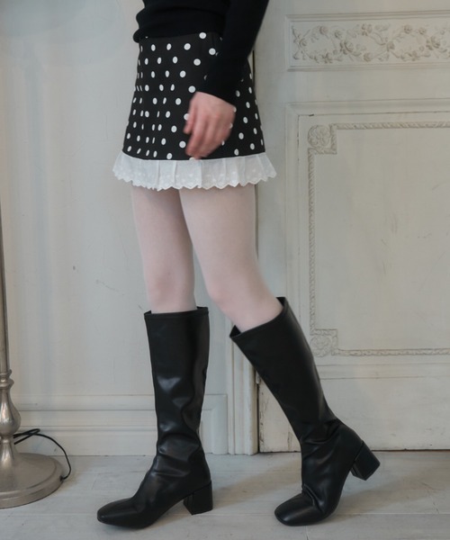 Birthday room（バースデイルーム）の「ドットレースSK/Polka-dot lace skirt（スカート・レディース・ホワイト/ブラック・FREE）」の13枚目の写真