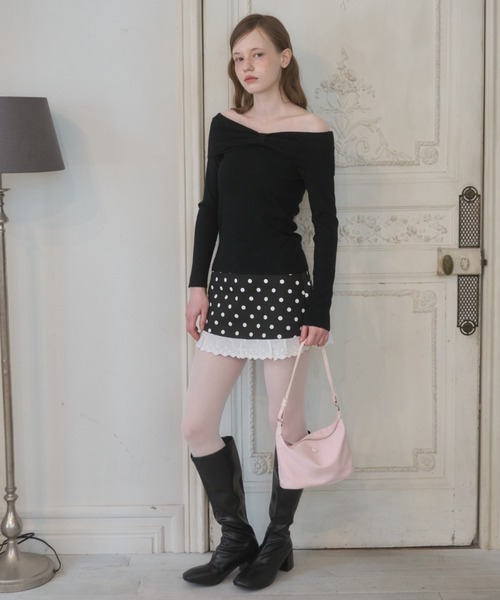 Birthday room（バースデイルーム）の「ドットレースSK/Polka-dot lace skirt（スカート・レディース・ホワイト/ブラック・FREE）」の14枚目の写真