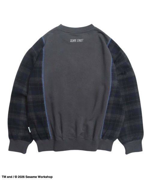 Ha-Li-C STORE（ハリックストア）の「【セサミストリート】切替チェックスウェット（スウェット・メンズ・ネイビー/チャコールグレー/オフホワイト・MEDIUM/LARGE/X-LARGE）」の18枚目の写真